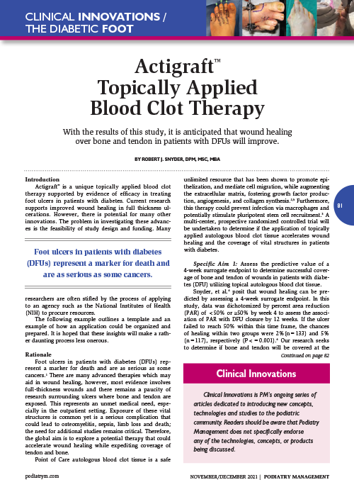 ActiGraft Topically Applied Blood Clot Therapy